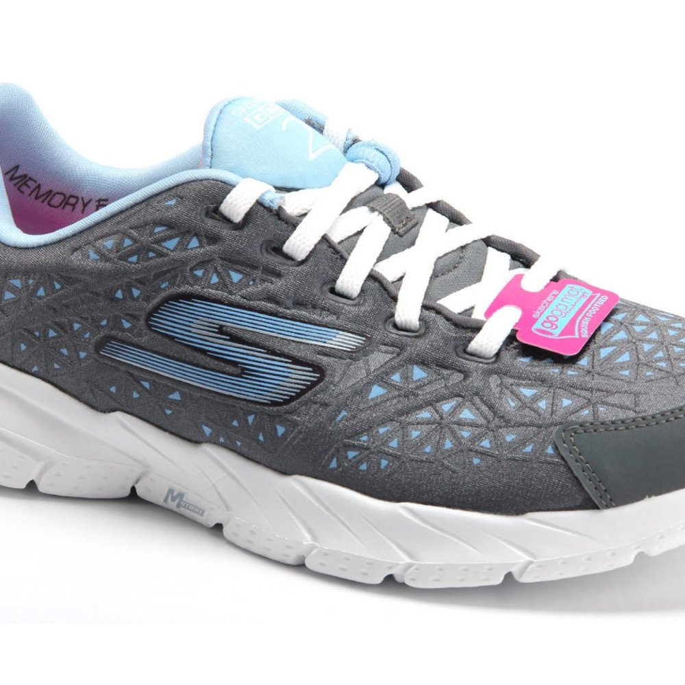 Sketchers GOFIT 2 Go Fit Presto Memory Foam Sneakers Shoes 8.5 Charcoal/Blue